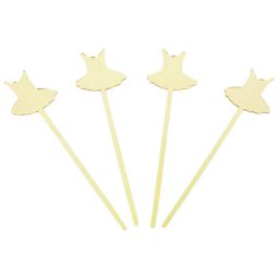 טופר אקרילי בלרינה זהב