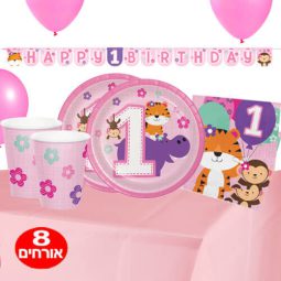 חבילת יום הולדת FUN ורוד 8 מוזמנים