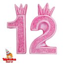 ספרה 12 בת מצווה מבצק סוכר -ורוד