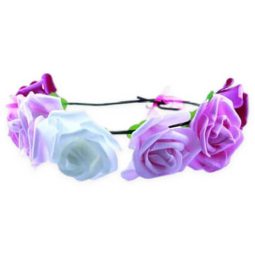 זר פרחים לראש - מיקס ורוד