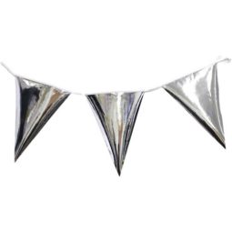 שרשרת דגלים - כסף מבריק