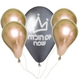 סט 5 בלוני כרום - כסף