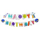 כרזת Happy birthday - חלל מבריק