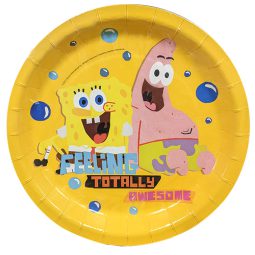 צלחות נייר גדולות בוב ספוג