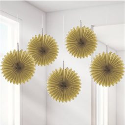 מניפות נייר לתלייה זהב - 15 ס