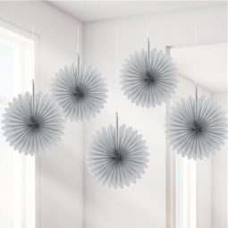 מניפות נייר לתלייה כסף - 15 ס