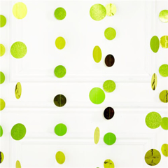 קישוט תלייה חוטים - עיגולים ירוק ליים