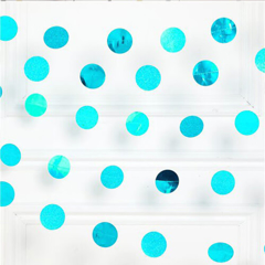 קישוט תלייה חוטים - עיגולים טורקיז גליטר