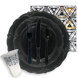 שולחן חג וינטג' שחור 10 אורחים