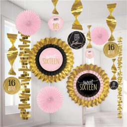 ערכת קישוט ורוד זהב - Sweet Sixteen