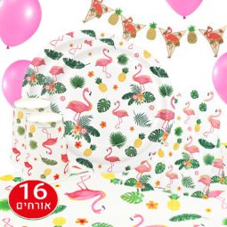 חבילת יום הולדת פלמינגו 16 מוזמנים