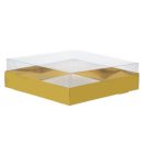 קופסת קרטון זהב מרובע + מכסה 28 ס