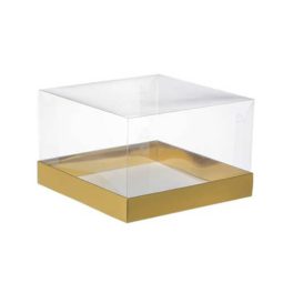 קופסת קרטון זהב מרובע גבוה + מכסה 31 ס