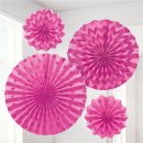 מניפות נייר לתלייה - ורוד גליטר