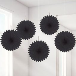 מניפות נייר לתלייה שחור - 15 ס