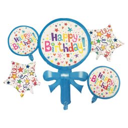סט בלונים סוכריה יום הולדת - כחול