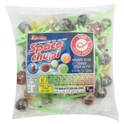 חבילת סוכריות על מקל בטעם פירות וקולה