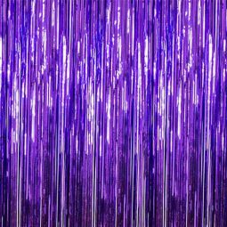 וילון פרנזים מטאלי - סגול