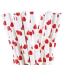 קשיות נייר לבבות - אדום