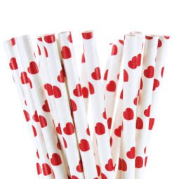 קשיות נייר לבבות - אדום