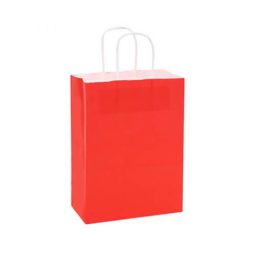 שקית נייר אדומה עם ידית - קטן