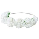 זר פרחים לראש מפואר - לבן