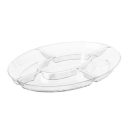 מגש אובלי מחולק שקוף - בינוני