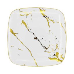 צלחות קיסר לבן זהב - בינוני