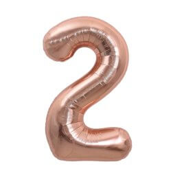 בלון הליום ענק רוז גולד מנצנץ ספרה 2