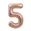 בלון הליום ענק רוז גולד מנצנץ ספרה 5