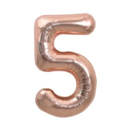 בלון הליום ענק רוז גולד מנצנץ ספרה 5