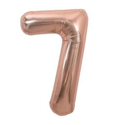 בלון הליום ענק רוז גולד מנצנץ ספרה 7