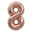 בלון הליום ענק רוז גולד מנצנץ ספרה 8