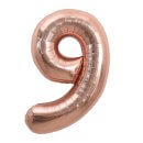 בלון הליום ענק רוז גולד מנצנץ ספרה 9