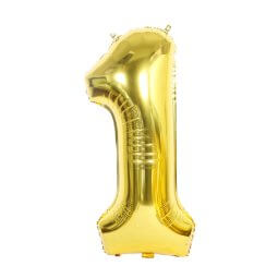 בלון הליום ענק זהב ספרה 1