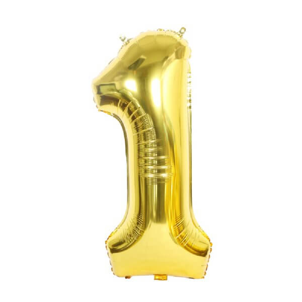 בלון הליום ענק זהב ספרה 1