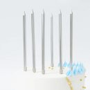 נרות ארוכים - כסף מטאלי