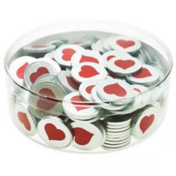 מטבעות שוקולד לבבות  450 גרם