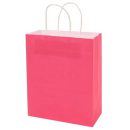 שקית נייר ורוד פוקסיה עם ידית - גדול