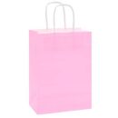 שקית נייר ורוד קלאסי עם ידית - גדול