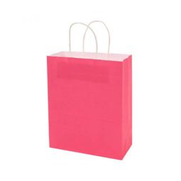 שקית נייר ורוד פוקסיה עם ידית - קטן