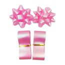 סרט מתנות + פרחים - ורוד