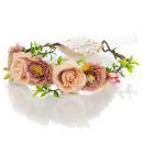 זר פרחים לראש - אפרסק טבעי