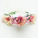 זר פרחים לראש - ורוד לילך