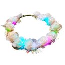 זר פרחים לראש לד - לבן