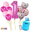 חבילת הליום יום הולדת שנה - ורוד