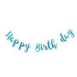 שרשרת אותיות happy birthday טורקיז