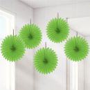 מניפות נייר לתלייה ירוק ליים - 15 ס