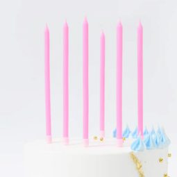 נרות ארוכים - ורוד בייבי