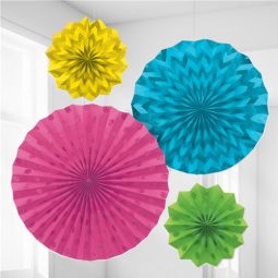 מניפות נייר לתלייה צבעוני - גליטר